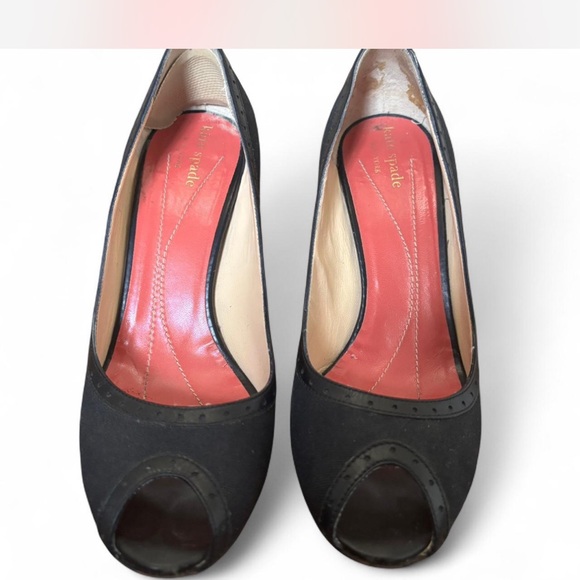 Kate Spade Black Open Toe Heels - Picture 1 of 4